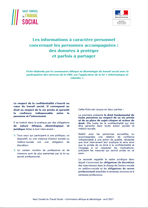 INFORMATIONS A CARACTERE PERSONNEL
